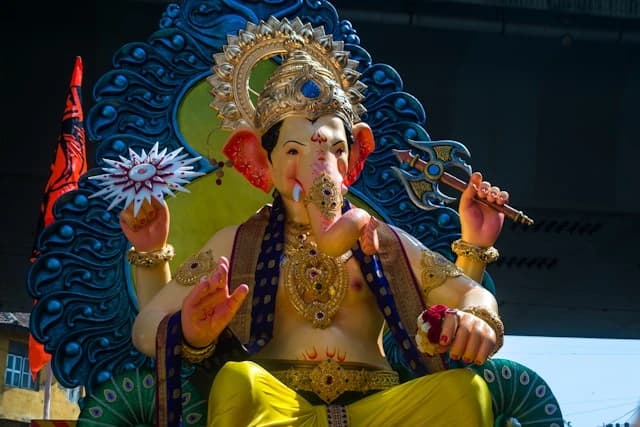 Temple decorated for Diwali celebration